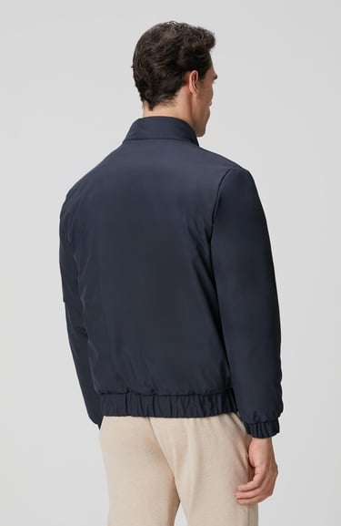  Network Erkek Lacivert Dik Yaka Su İtici Özellikli Mont