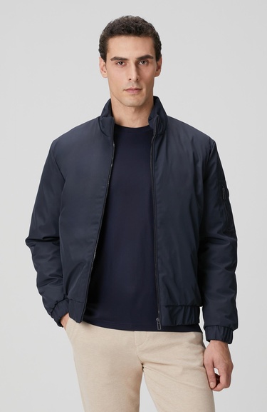  Network Erkek Lacivert Dik Yaka Su İtici Özellikli Mont