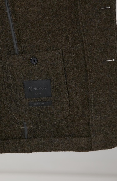  Network Erkek Haki Yün Örme Ceket
