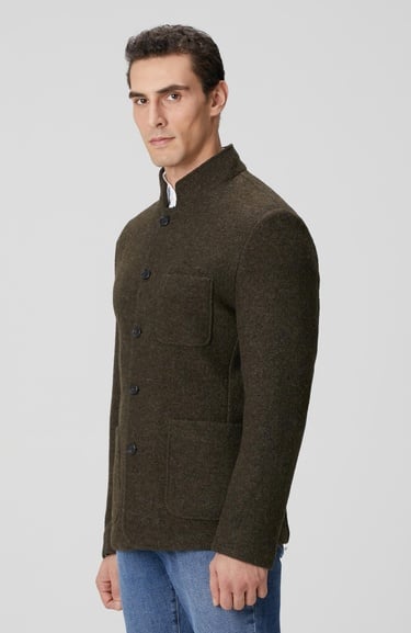  Network Erkek Haki Yün Örme Ceket