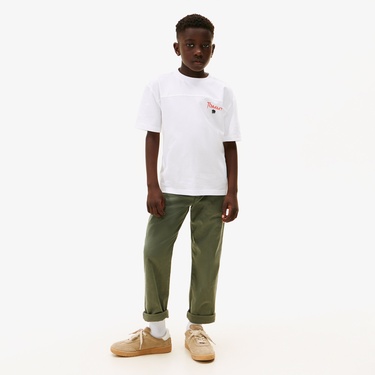  Tommy Hilfiger Seasonal Texture Print Çocuk Beyaz T-Shirt