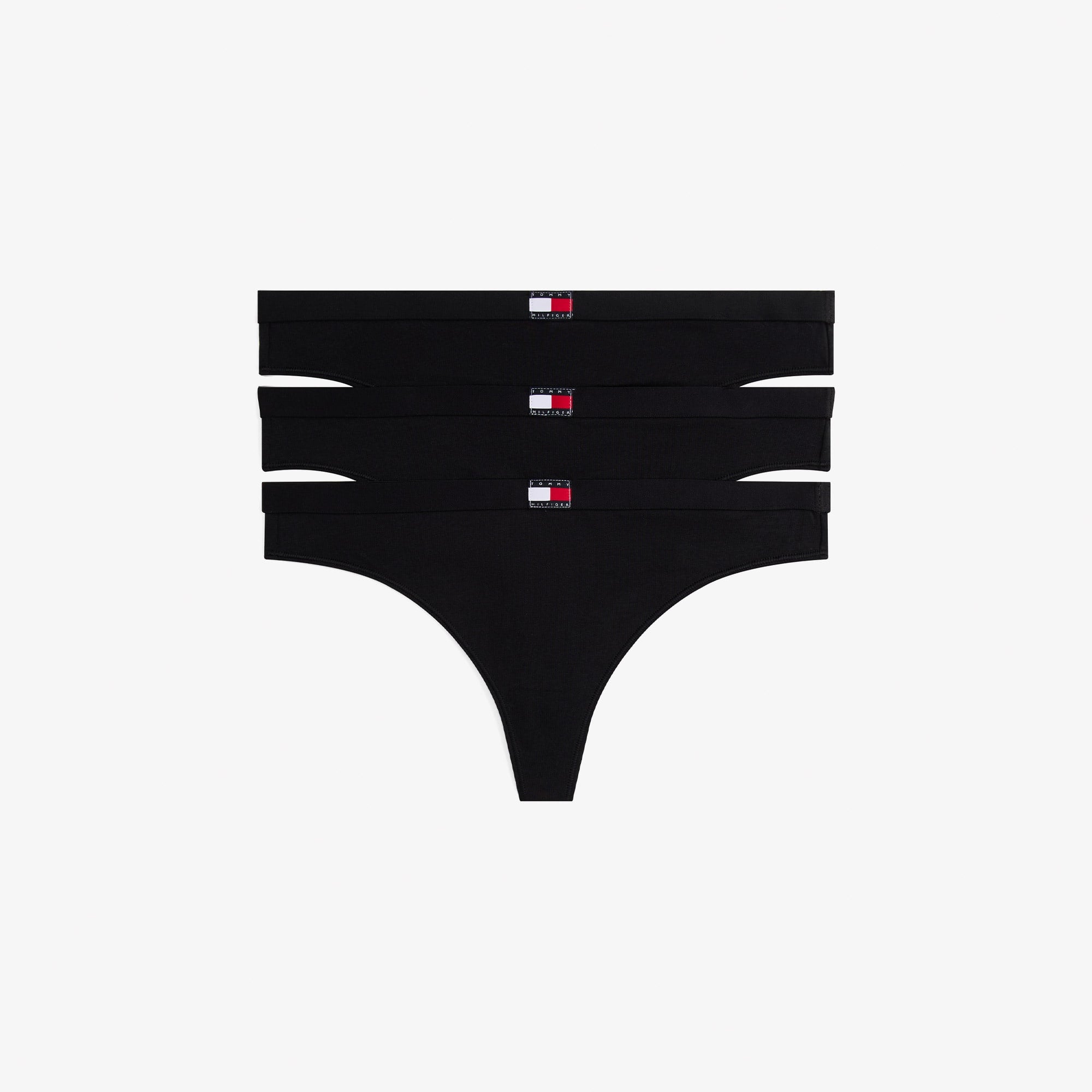 Tommy Hilfiger Thong Kadın 3'Lü Siyah Külot