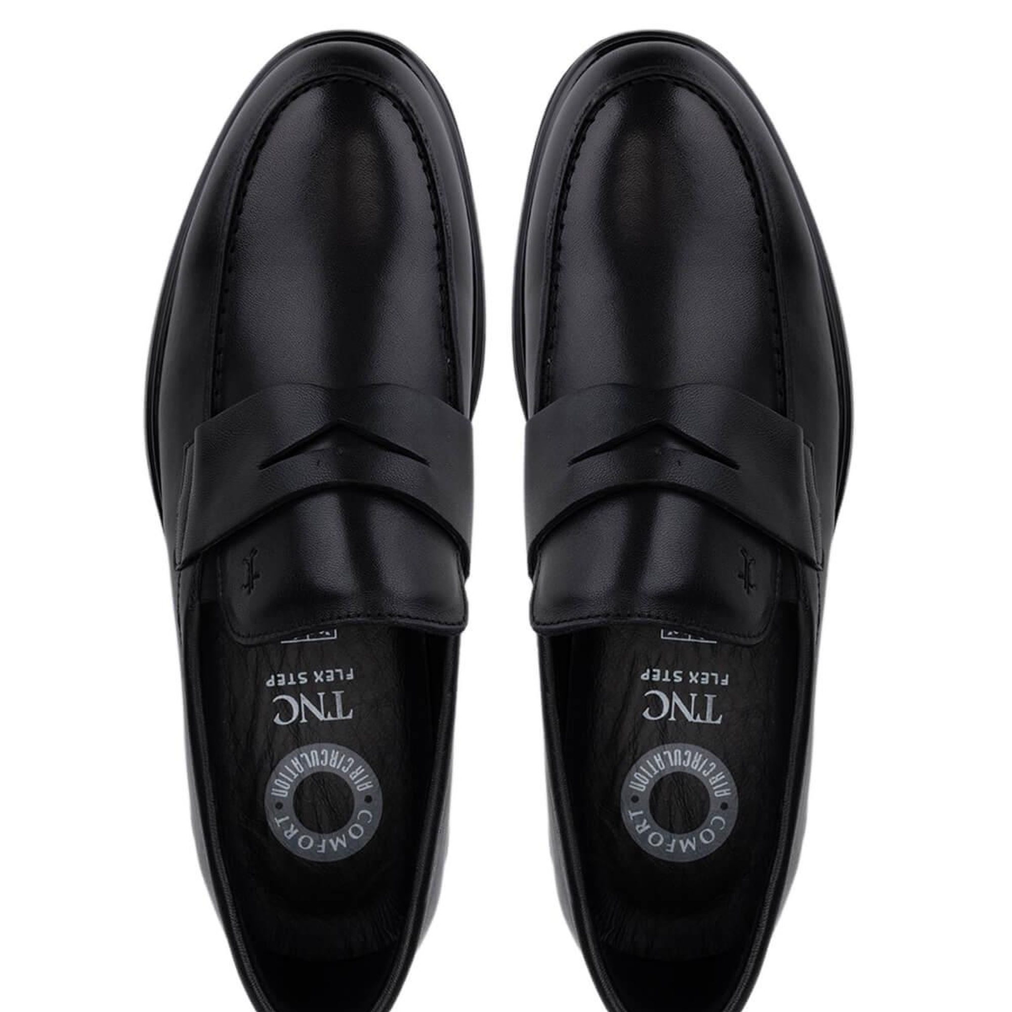 Tamer Tanca Erkek Hakiki Deri Siyah Loafer Ayakkabı