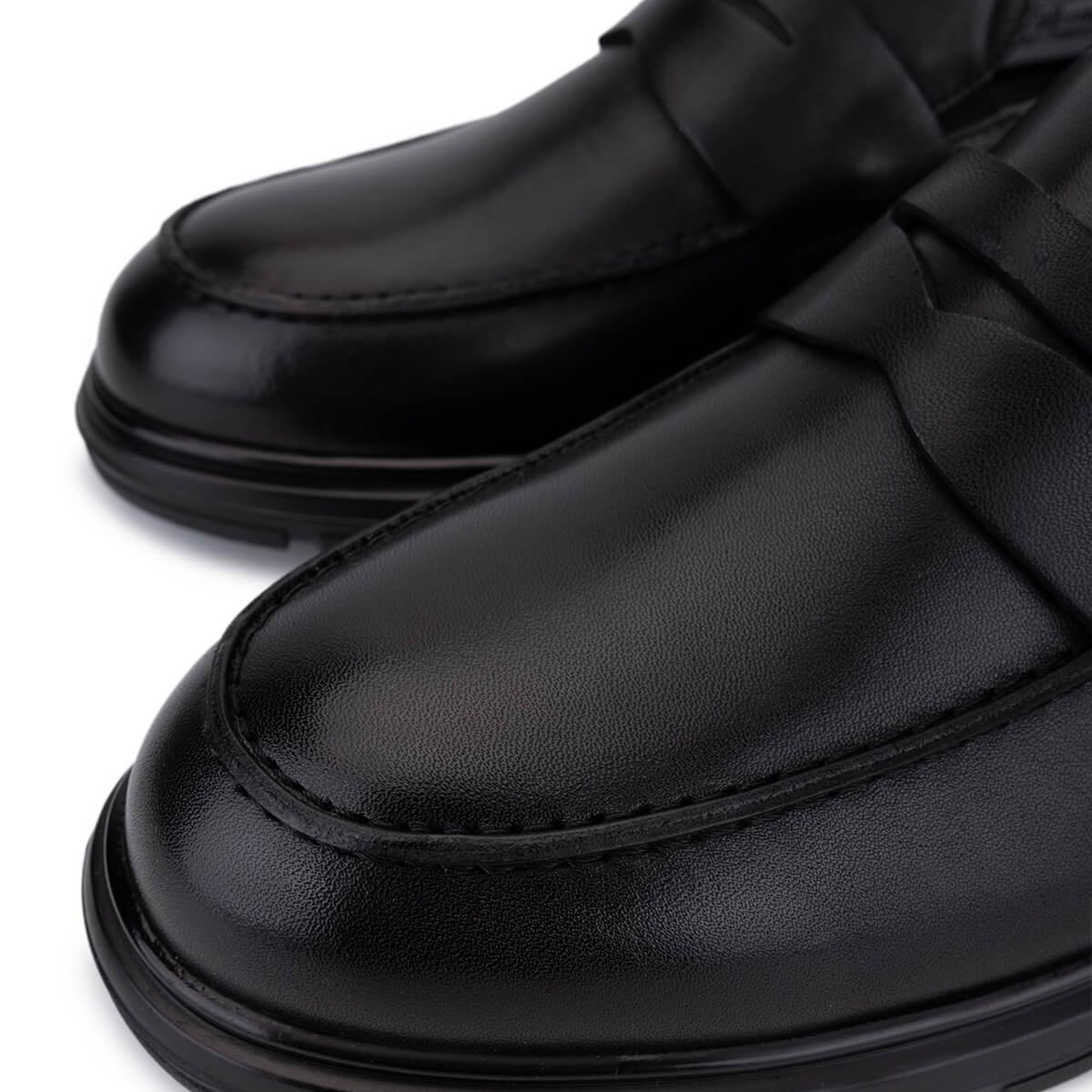 Tamer Tanca Erkek Hakiki Deri Siyah Loafer Ayakkabı