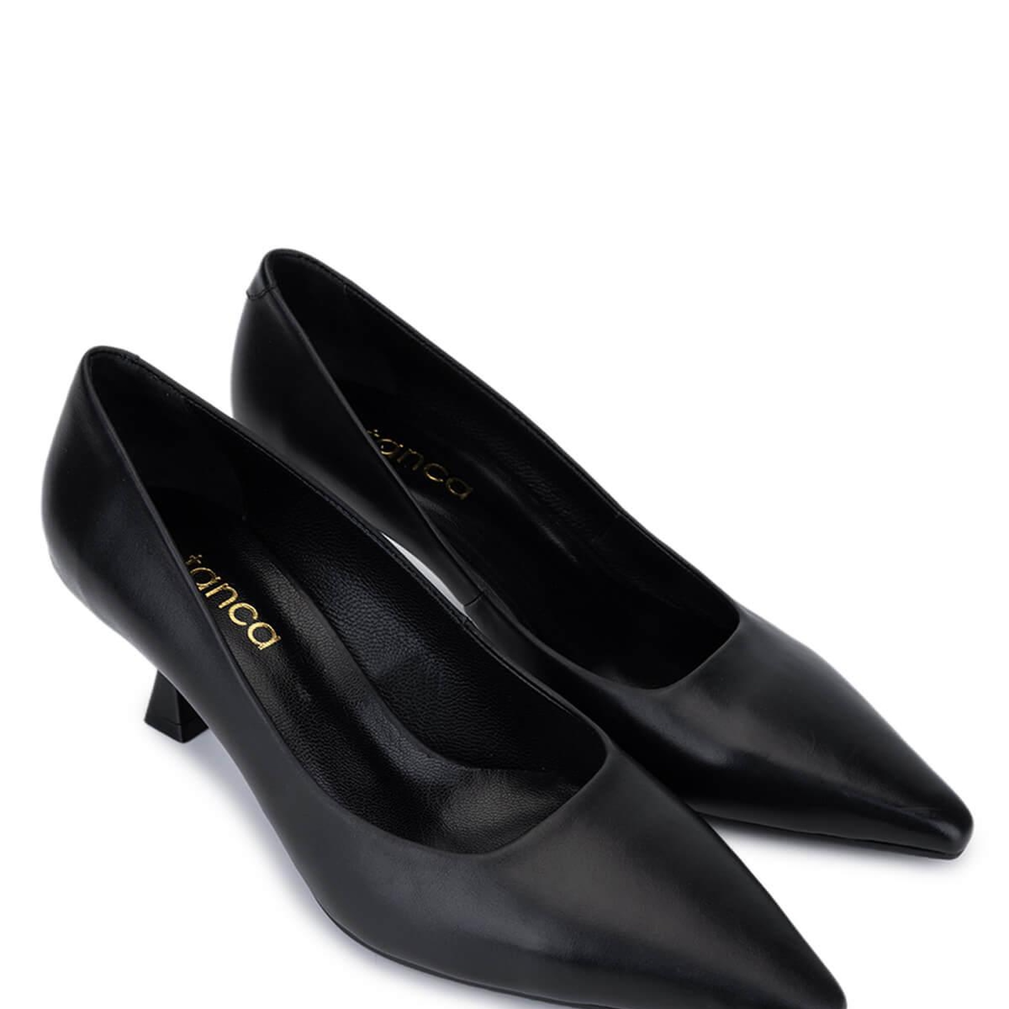 Tamer Tanca Kadın Hakiki Deri Siyah Topuklu Ayakkabı