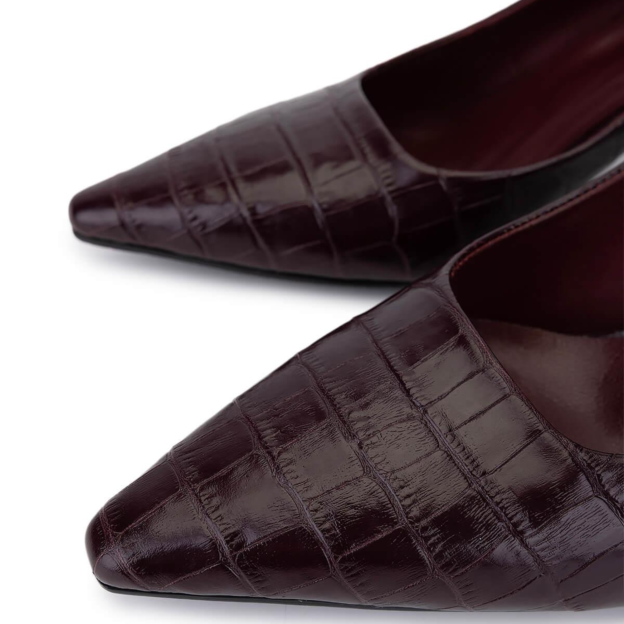 Tamer Tanca Kadın Hakiki Deri Bordo Topuklu Ayakkabı