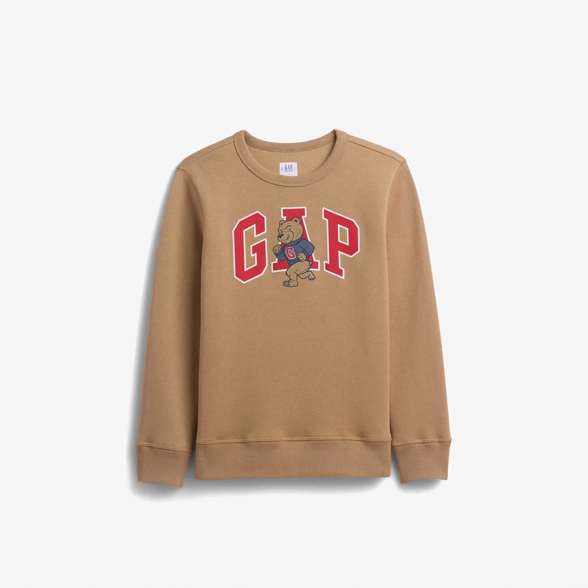 Gap V-Fa Logo Crew Çocuk Kahverengi Sweatshirt