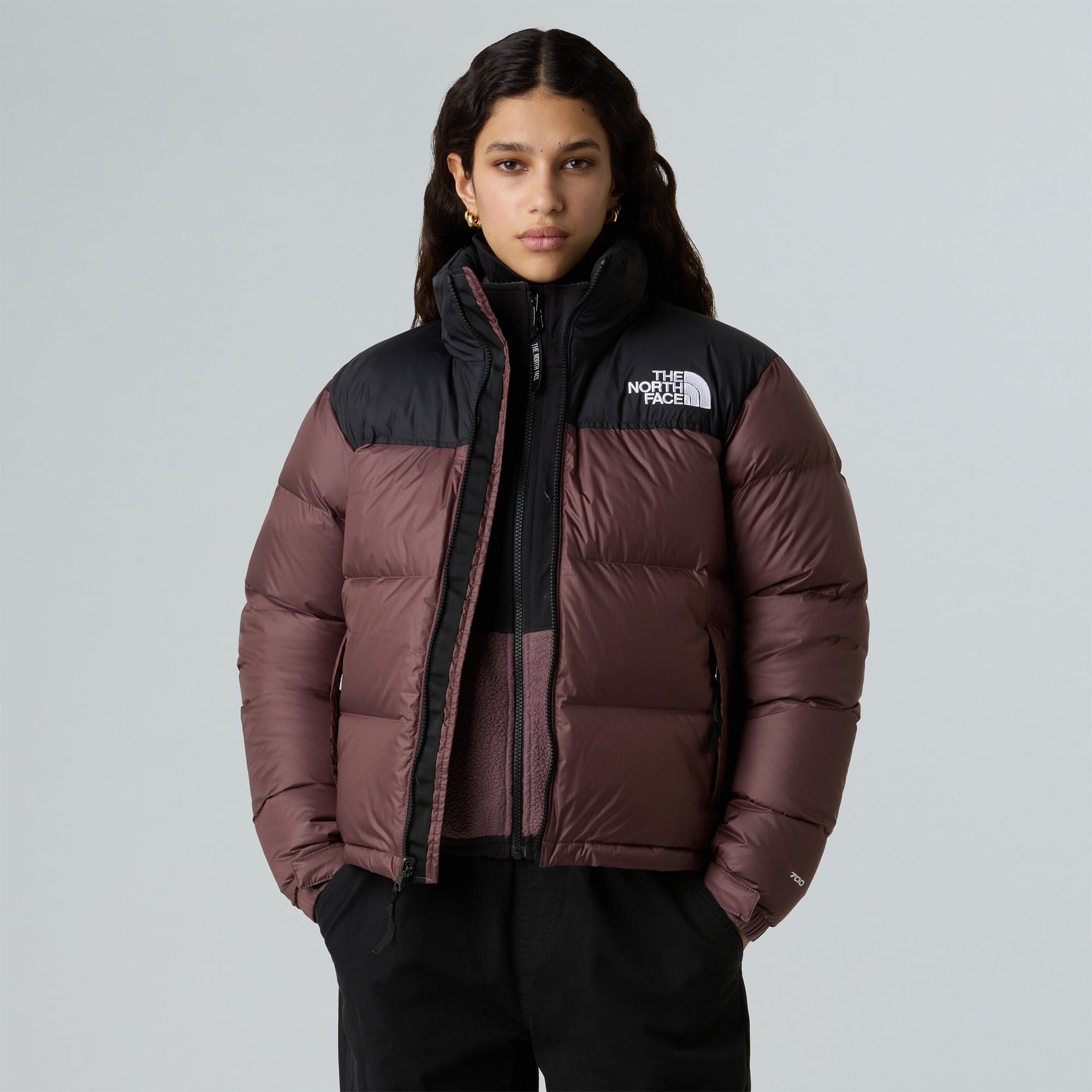 The North Face Kadın 1996 Retro Nuptse Mürdüm/Siyah Mont