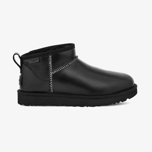  UGG Classic Ultra Mini Lthr Regen Kadın Siyah Bot