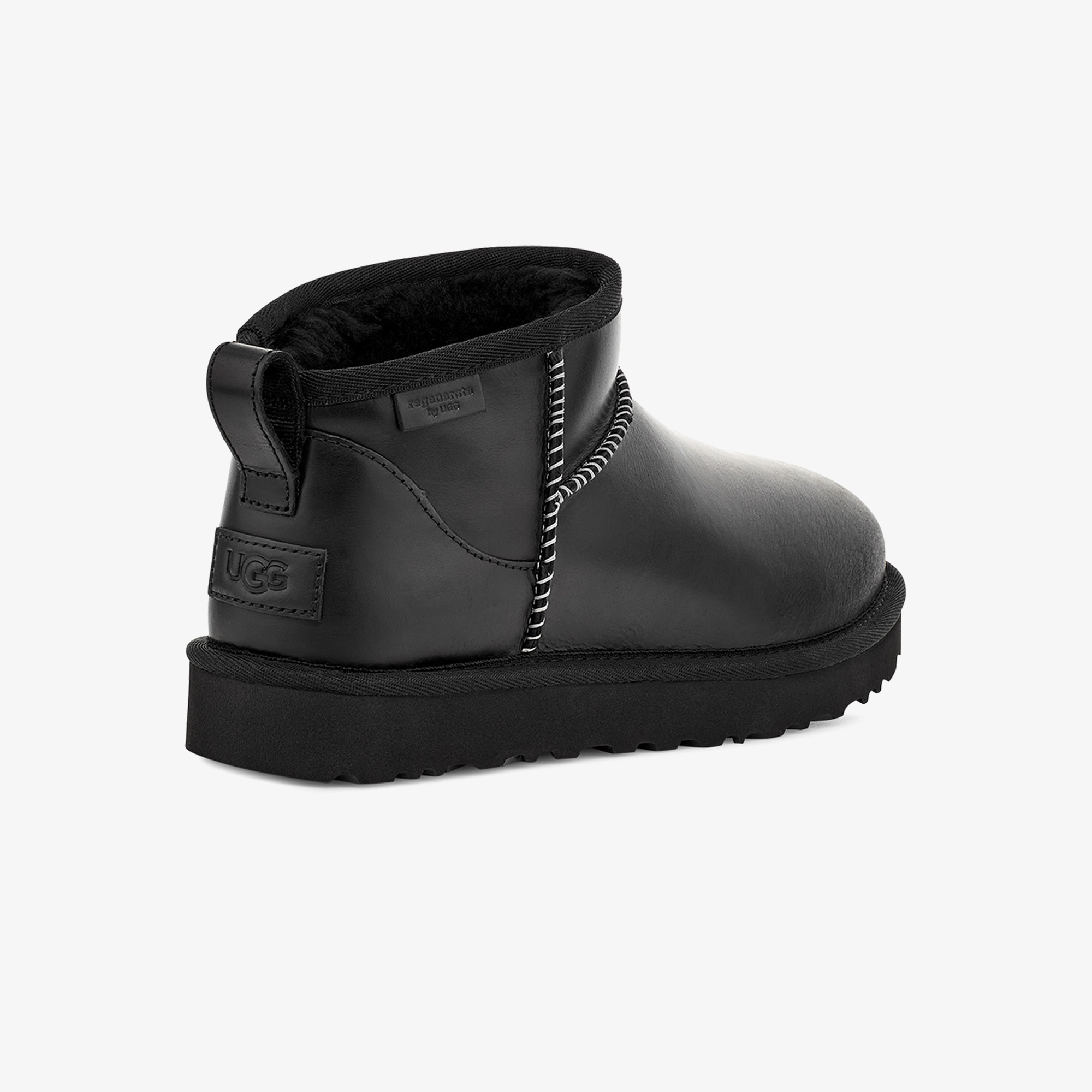 UGG Classic Ultra Mini Lthr Regen Kadın Siyah Bot