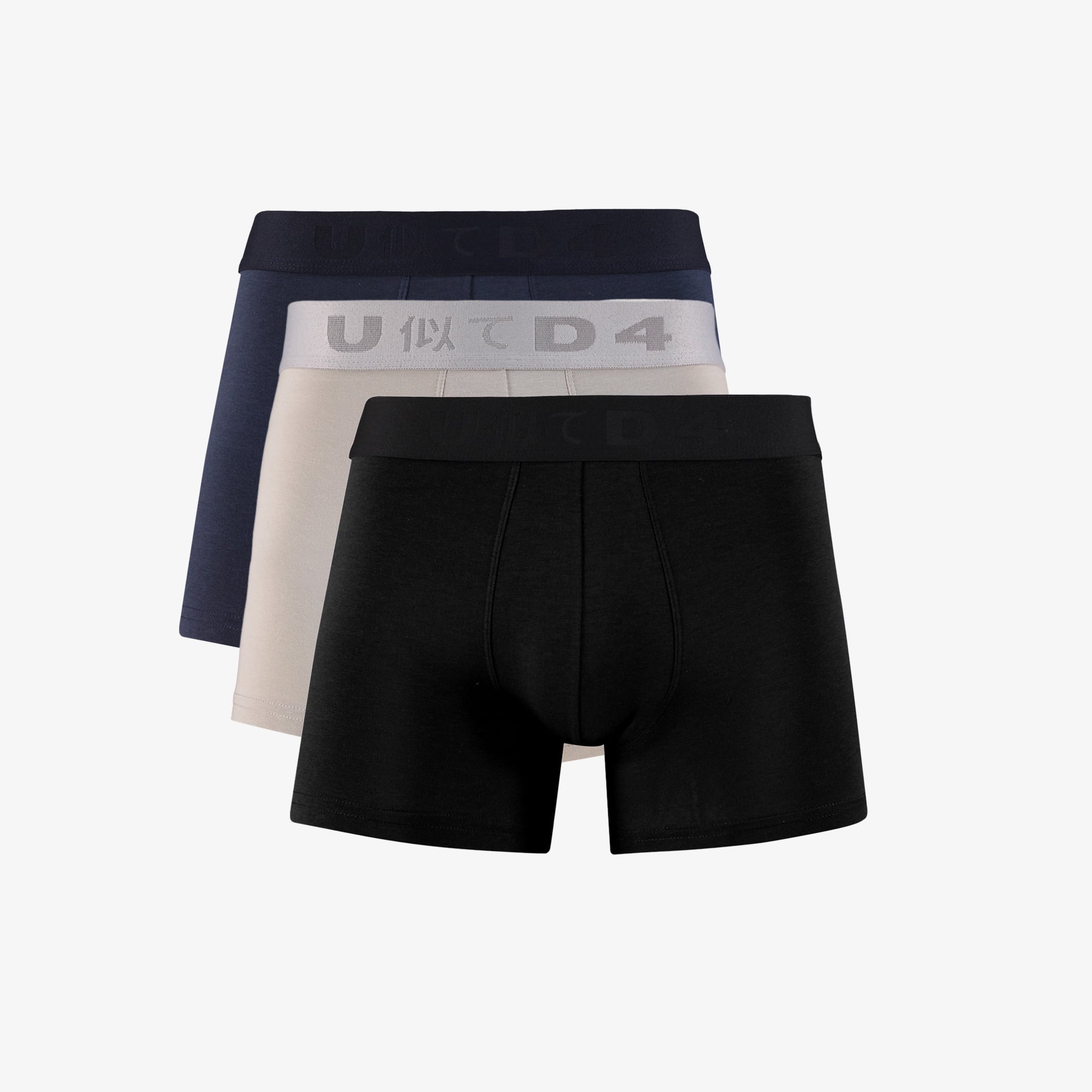 UNITED4 Classic Erkek Siyah/Gri Lacivert 3'lü Boxer