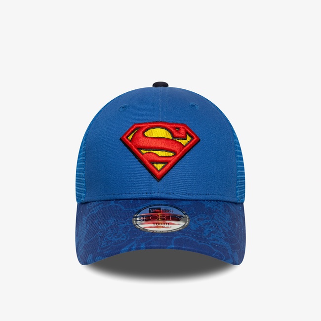  New Era  Dc 9Forty Trucker Supman  Baz Çocuk Mavi Şapka