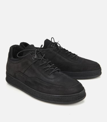  Erkek Nubuk Deri Siyah Rahat Tabanlı Spor Ayakkabı