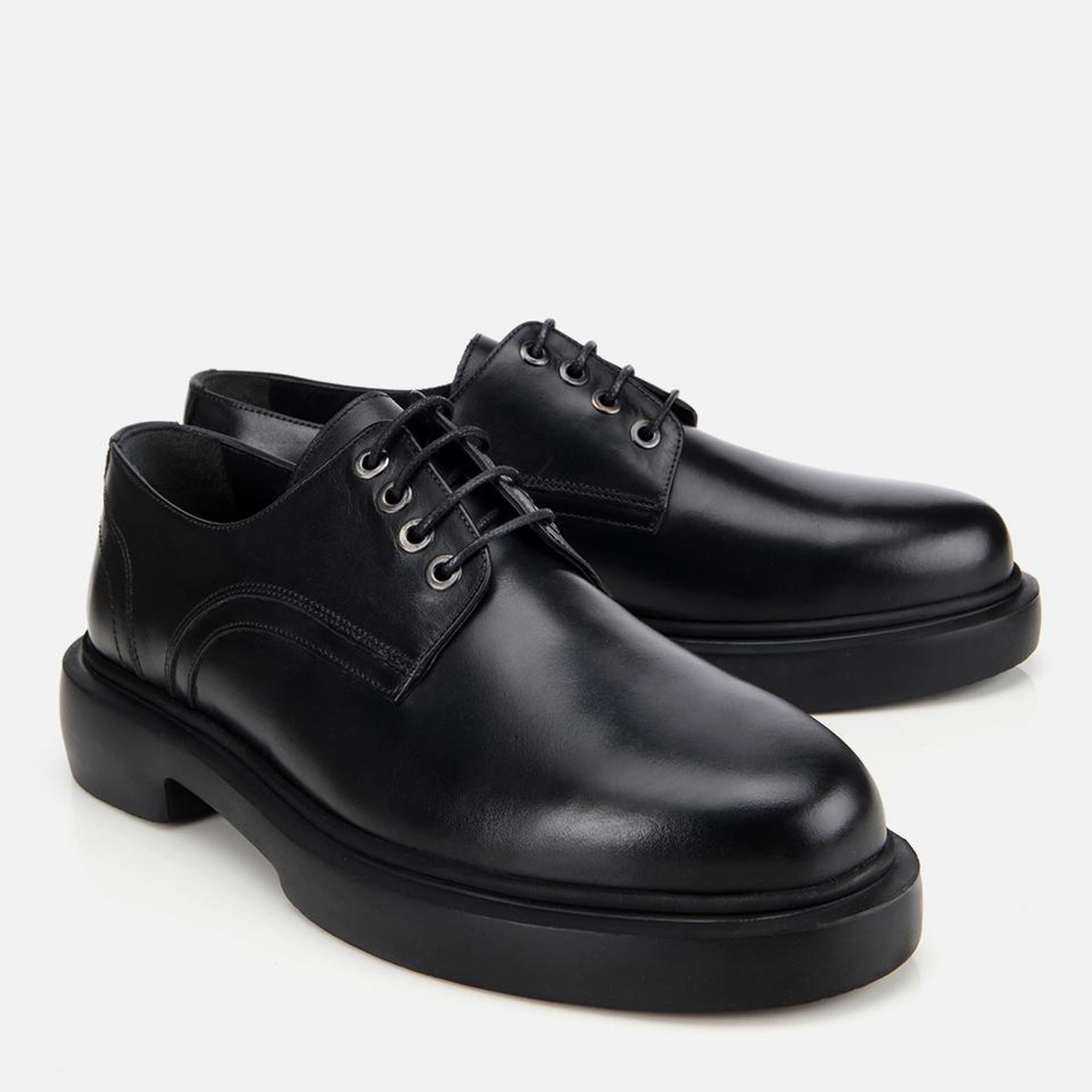 Erkek Deri Siyah Bağcıklı Günlük Ayakkabı