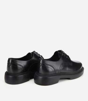  Erkek Deri Siyah Bağcıklı Günlük Ayakkabı