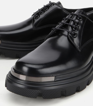  Erkek Açma Deri Siyah Yüksek Tabanlı Günlük Ayakkabı