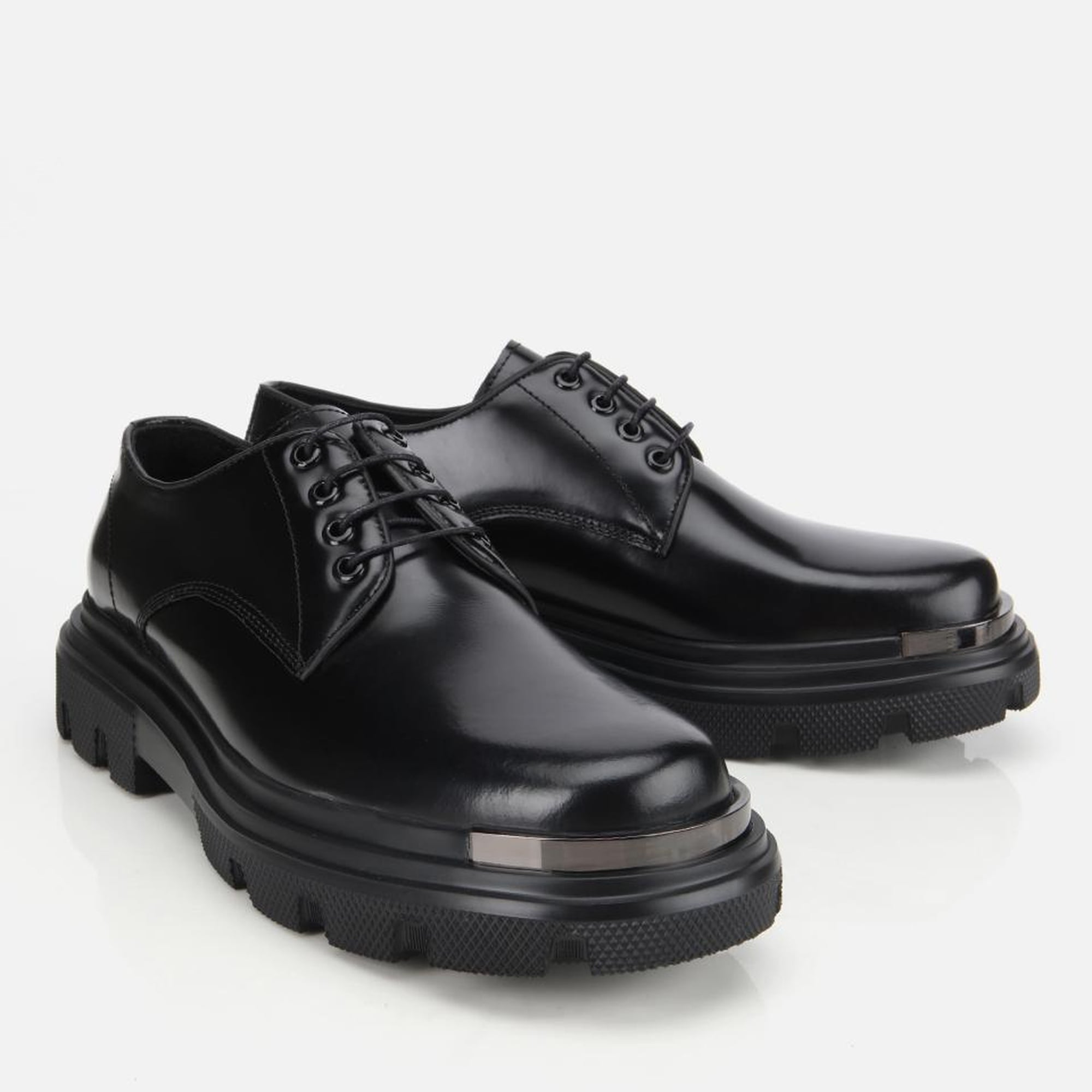 Erkek Açma Deri Siyah Yüksek Tabanlı Günlük Ayakkabı