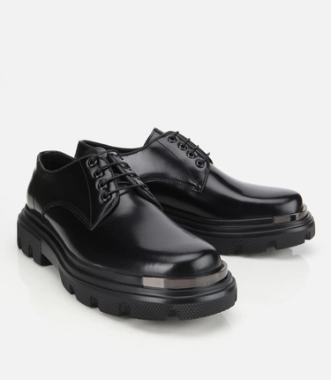  Erkek Açma Deri Siyah Yüksek Tabanlı Günlük Ayakkabı