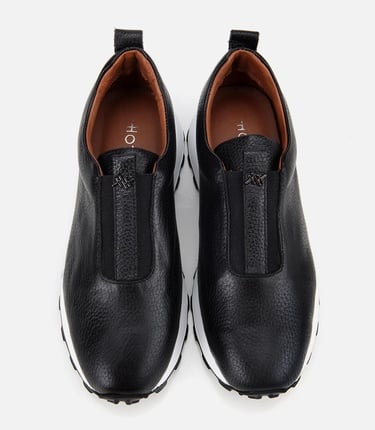  Kadın Deri Siyah Lastik Detaylı Spor Ayakkabı