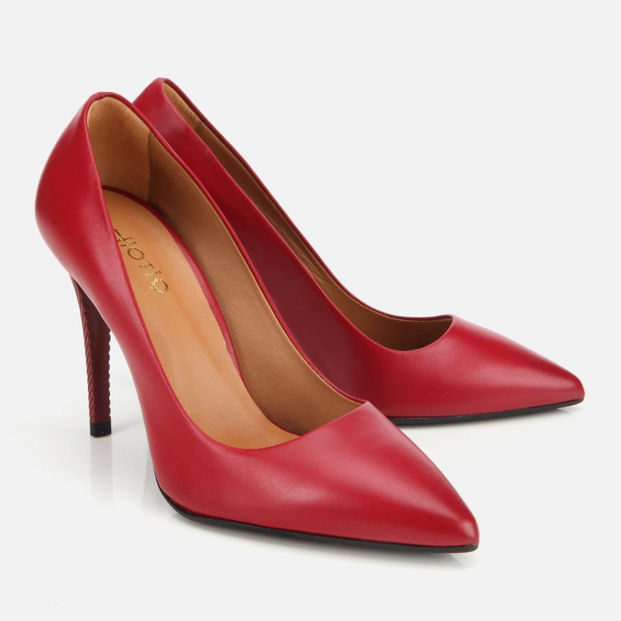 Kadın Deri Kırmızı Yüksek Topuklu Stiletto