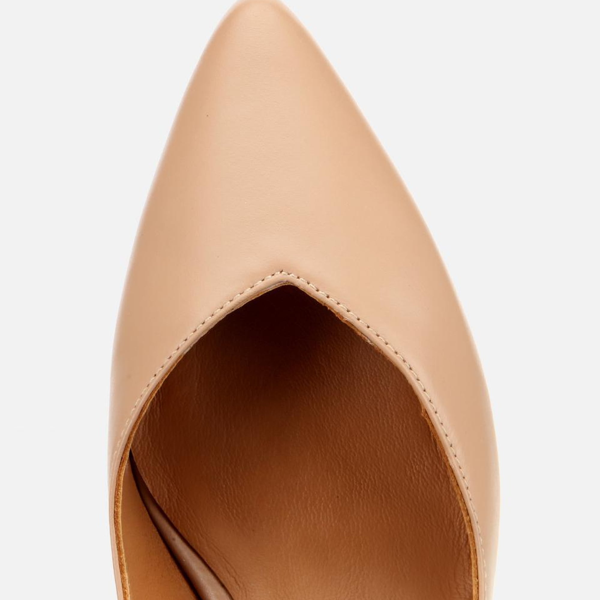 Kadın Deri Bej İnce Topuklu Stiletto