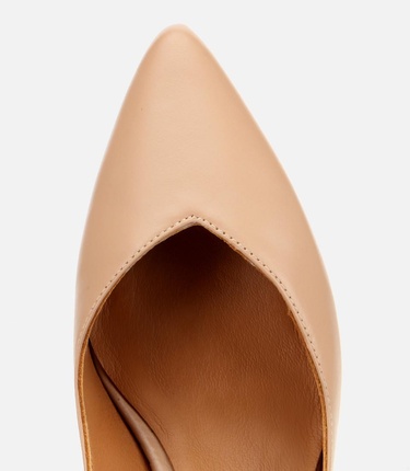  Kadın Deri Bej İnce Topuklu Stiletto
