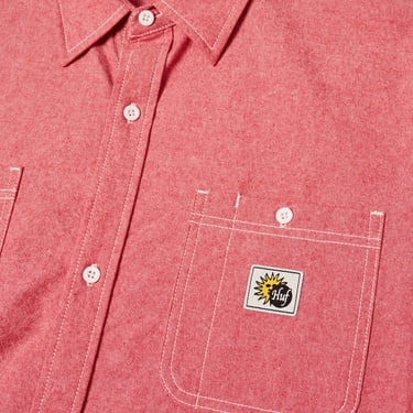  Huf Total Eclipse Chambray Erkek Kırmızı Gömlek