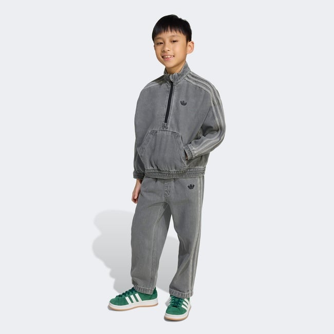  adidas Denim Crew Set Çocuk Gri Eşofman Takımı