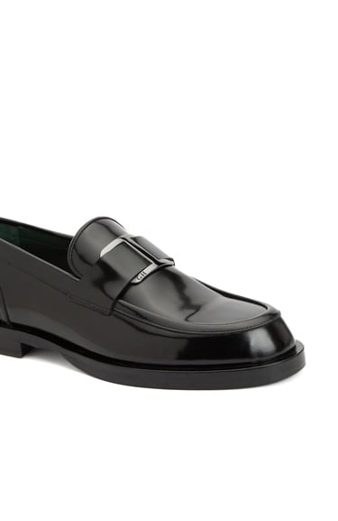  George Hogg Erkek Siyah Deri Loafer