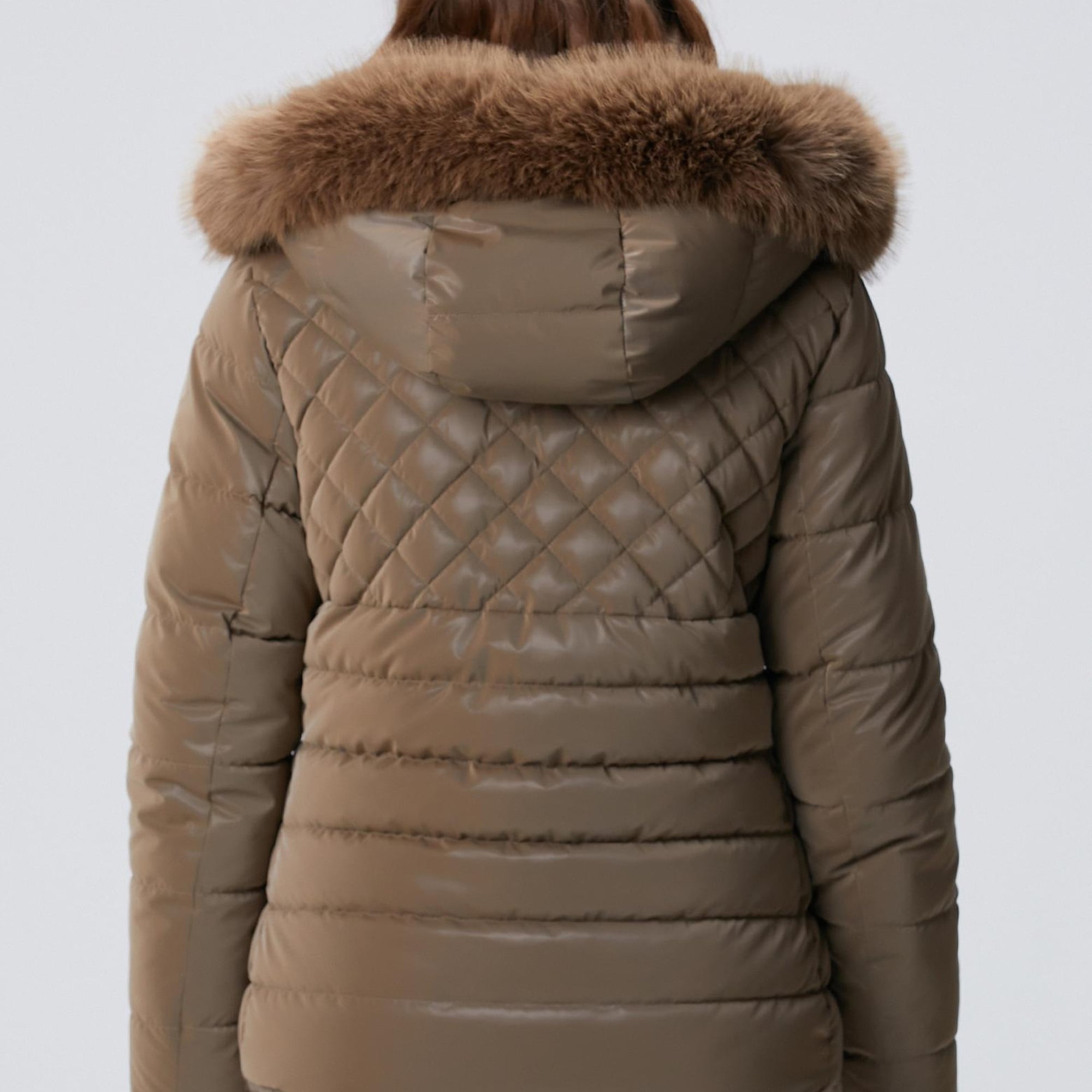 Network Kadın Koyu Bej Çift Taraflı Mont