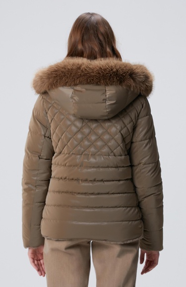  Network Kadın Koyu Bej Çift Taraflı Mont