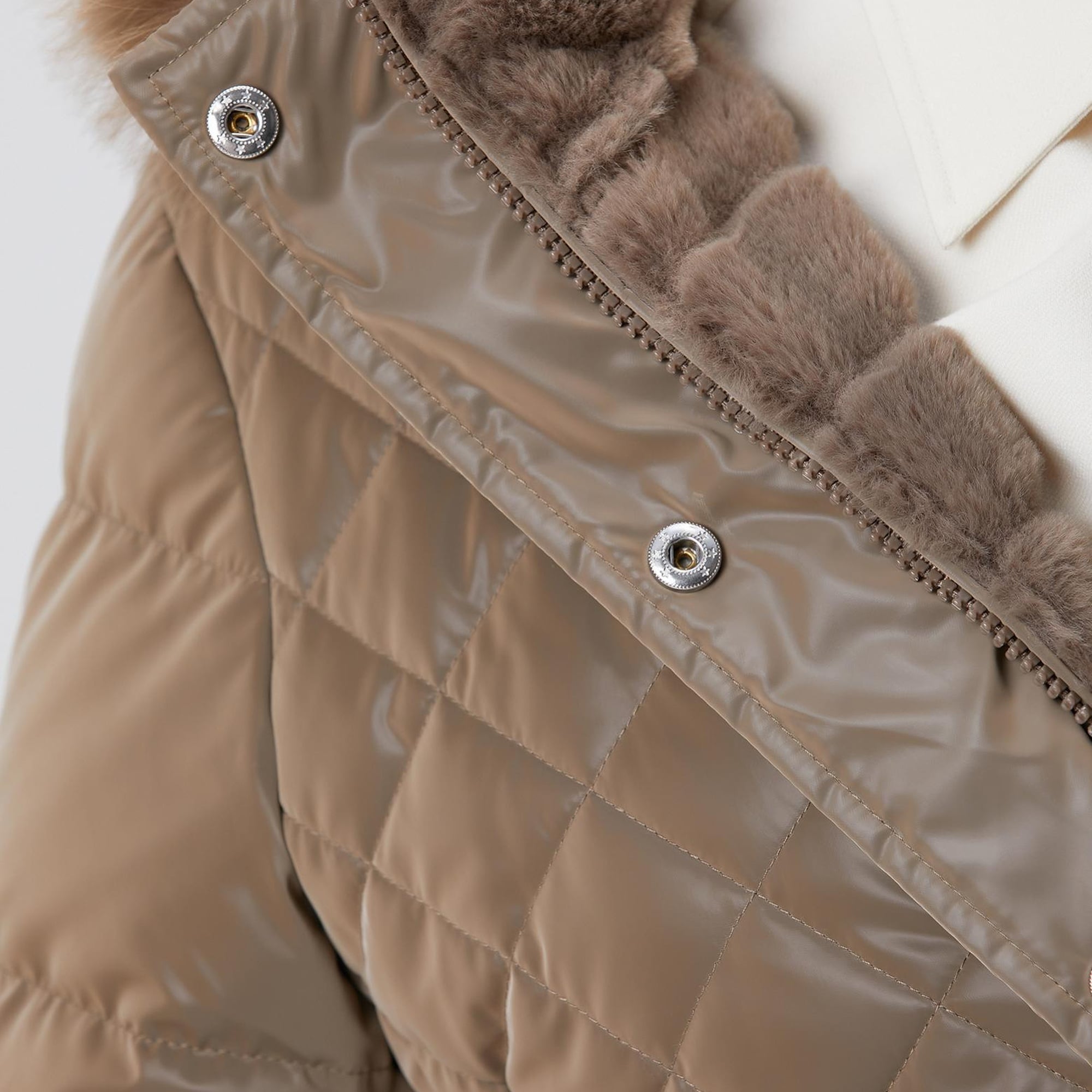 Network Kadın Koyu Bej Çift Taraflı Mont