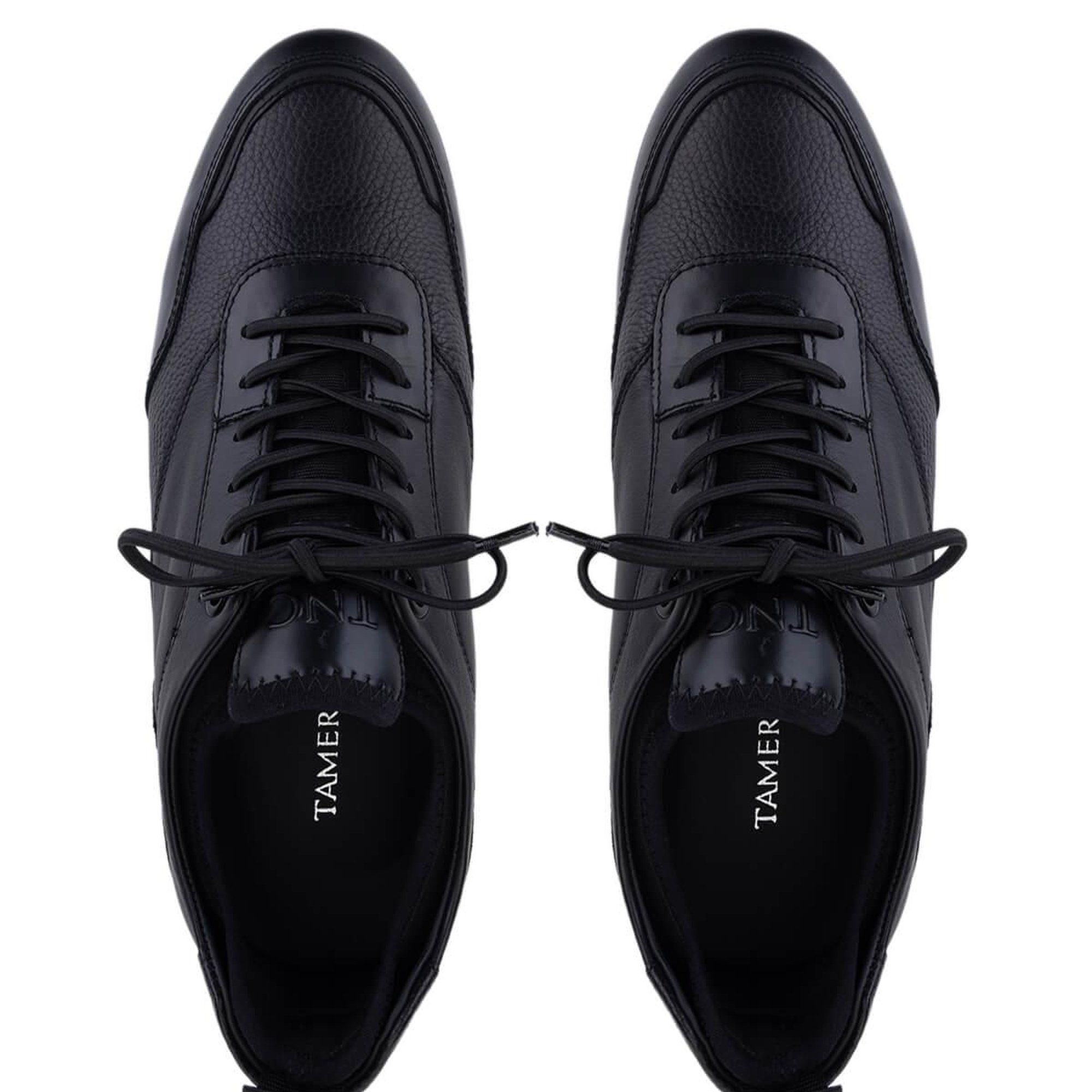 Tamer Tanca Erkek Hakiki Deri Siyah Deri Casual Ayakkabı