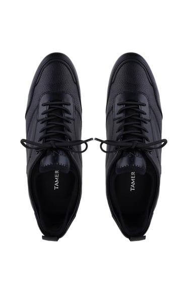  Tamer Tanca Erkek Hakiki Deri Siyah Deri Casual Ayakkabı