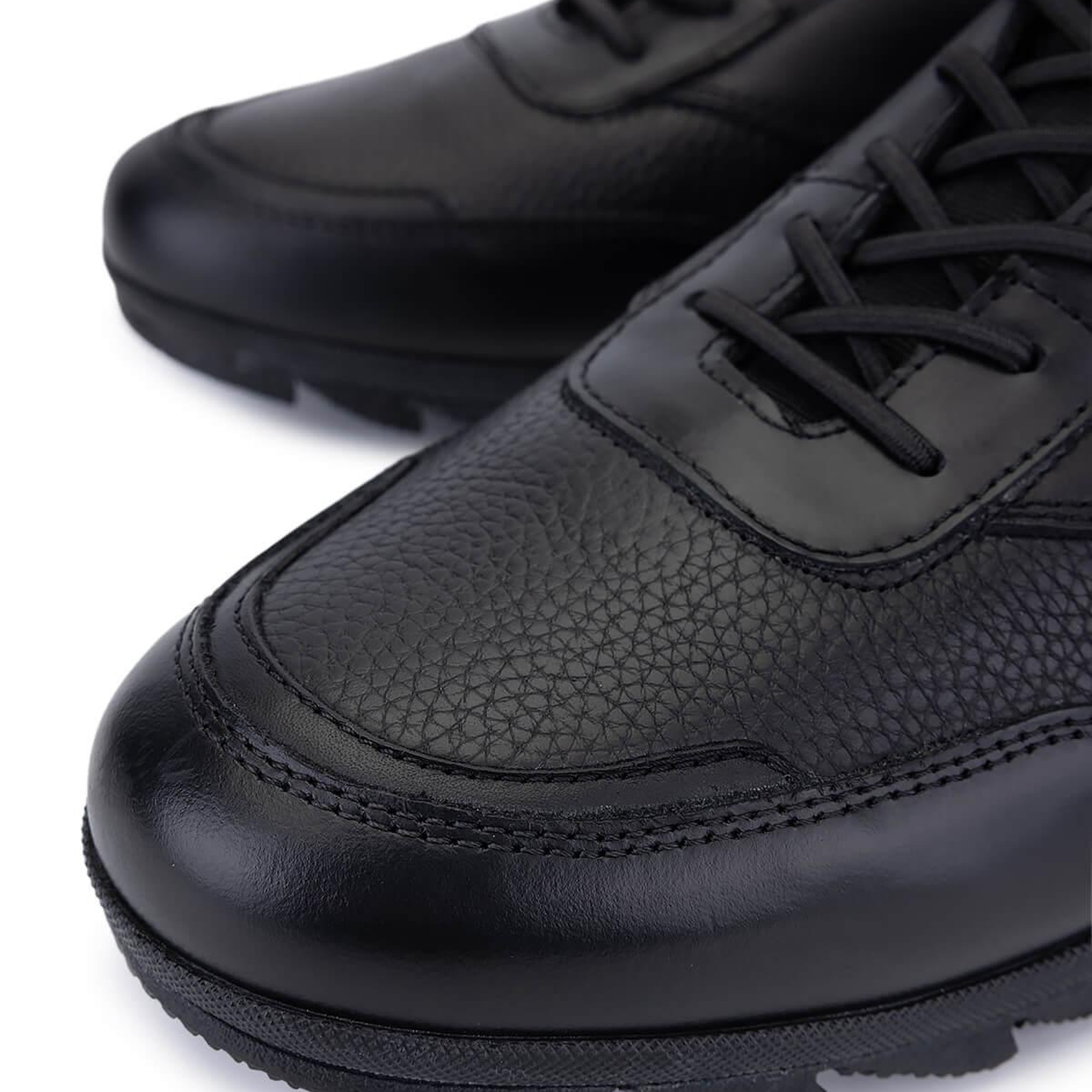 Tamer Tanca Erkek Hakiki Deri Siyah Deri Casual Ayakkabı