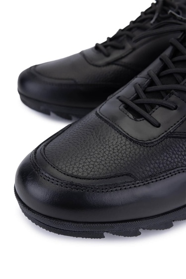  Tamer Tanca Erkek Hakiki Deri Siyah Deri Casual Ayakkabı