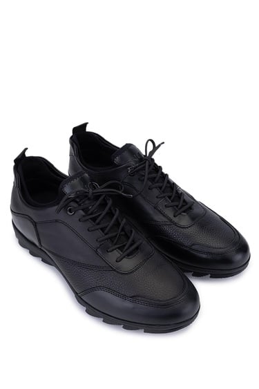  Tamer Tanca Erkek Hakiki Deri Siyah Deri Casual Ayakkabı