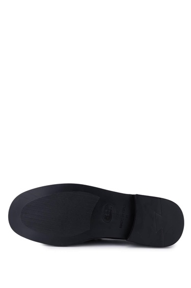  Tamer Tanca Erkek Hakiki Deri Siyah Floter Loafer Ayakkabı