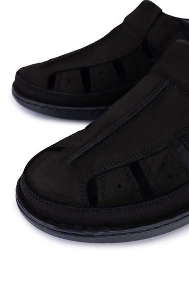  Tamer Tanca Erkek Hakiki Deri Siyah Nubuk Casual Ayakkabı