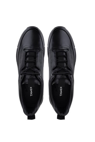  Tamer Tanca Erkek Hakiki Deri Siyah Deri Casual Ayakkabı