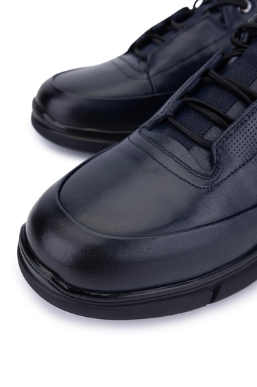  Tamer Tanca Erkek Hakiki Deri Lacivert Casual Ayakkabı