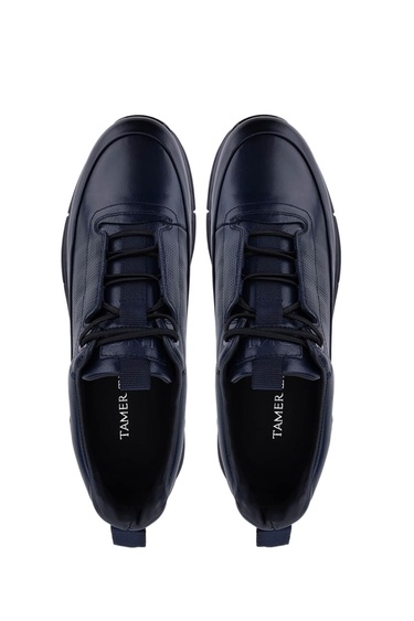  Tamer Tanca Erkek Hakiki Deri Lacivert Casual Ayakkabı