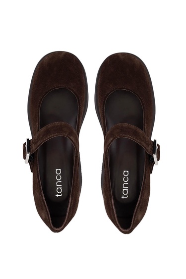  Tamer Tanca Kadın Hakiki Deri Kahverengi Süet Topuklu Ayakkabı