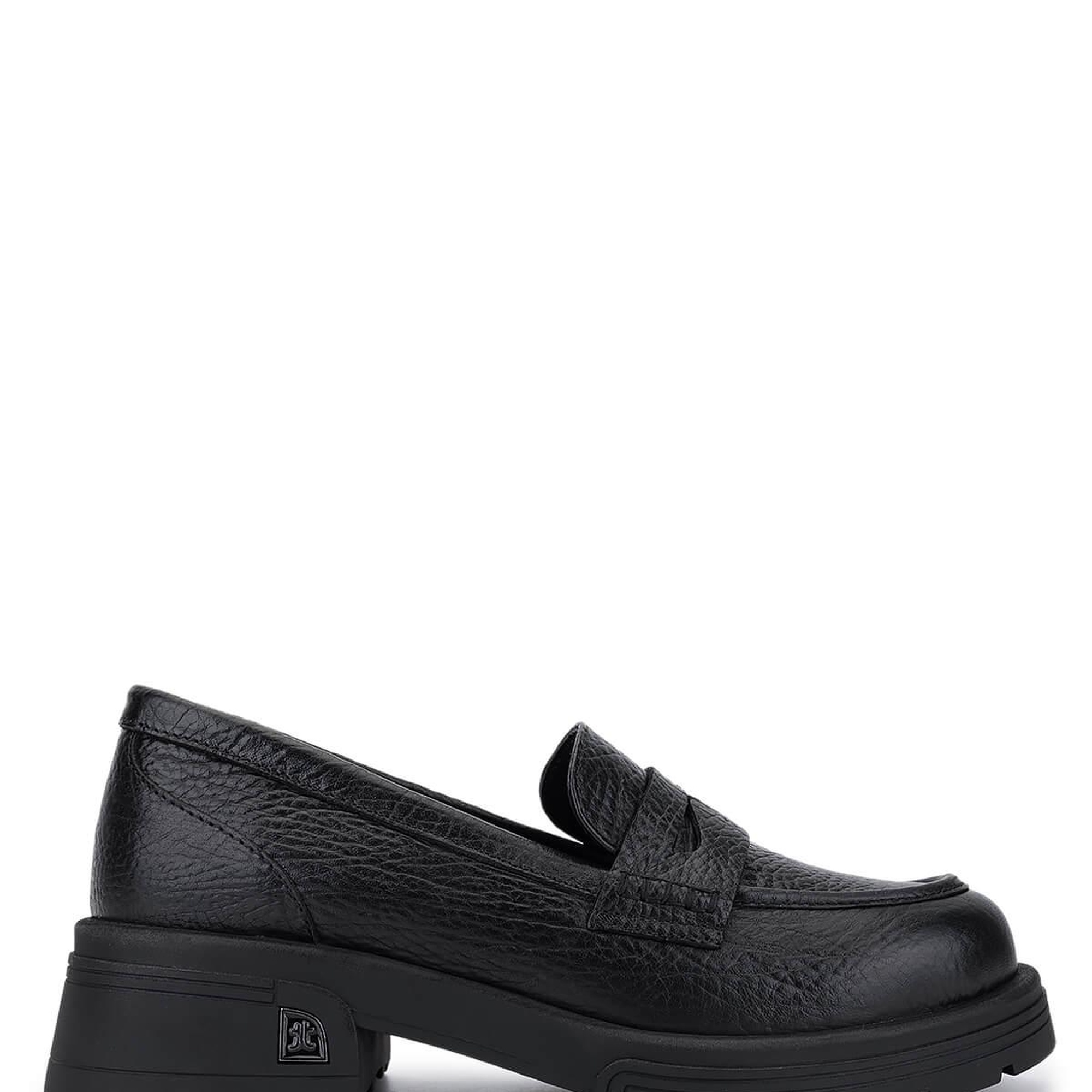 Tamer Tanca Kadın Hakiki Deri Siyah Jumbo Loafer Ayakkabı