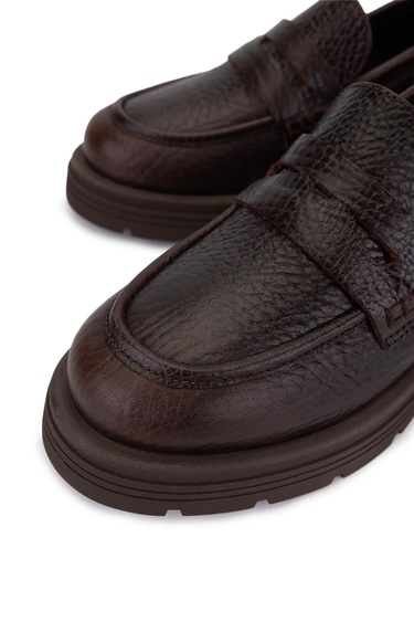  Tamer Tanca Kadın Hakiki Deri Kahverengi Loafer Ayakkabı