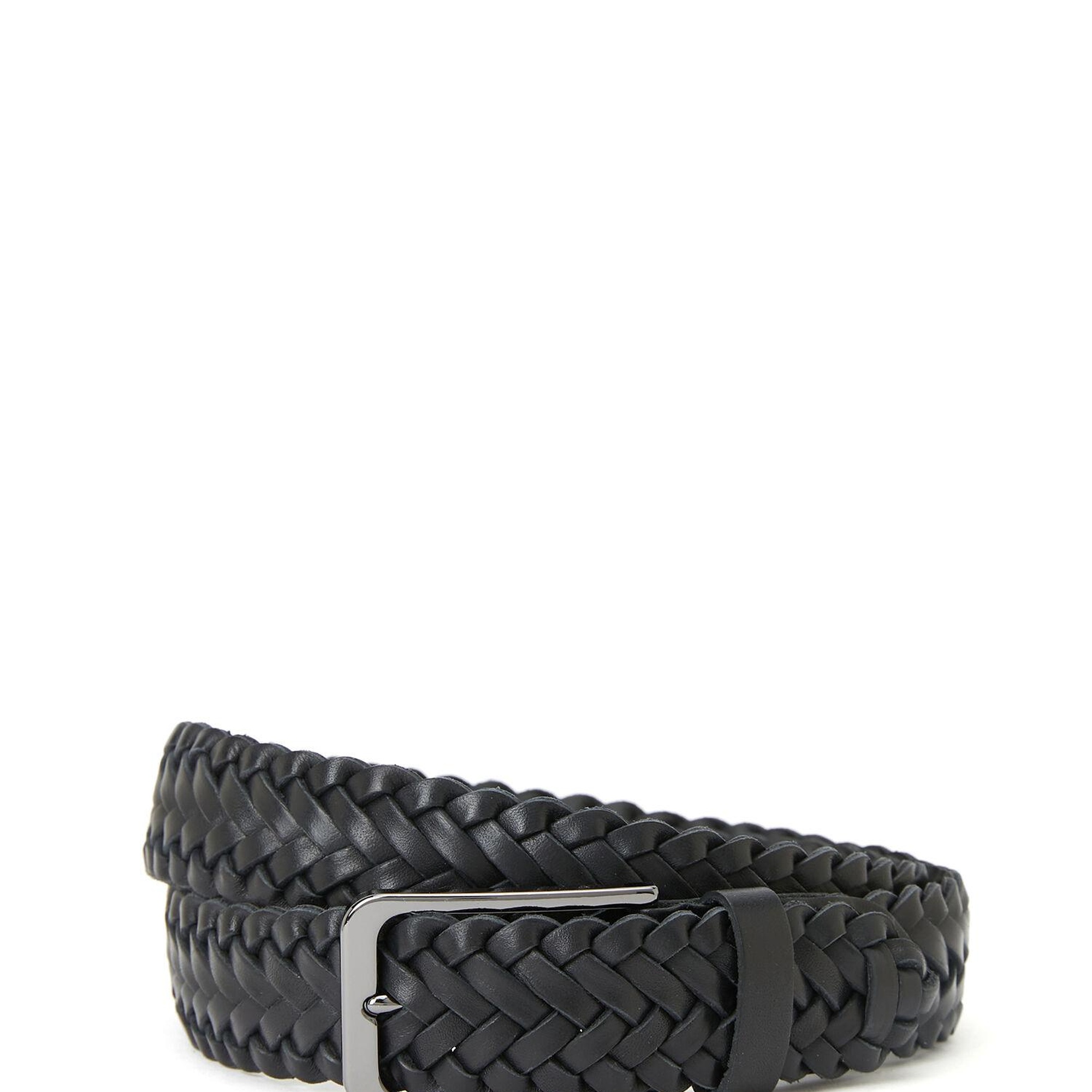 Beymen Club Erkek Siyah Örgü Dokulu Deri Kemer