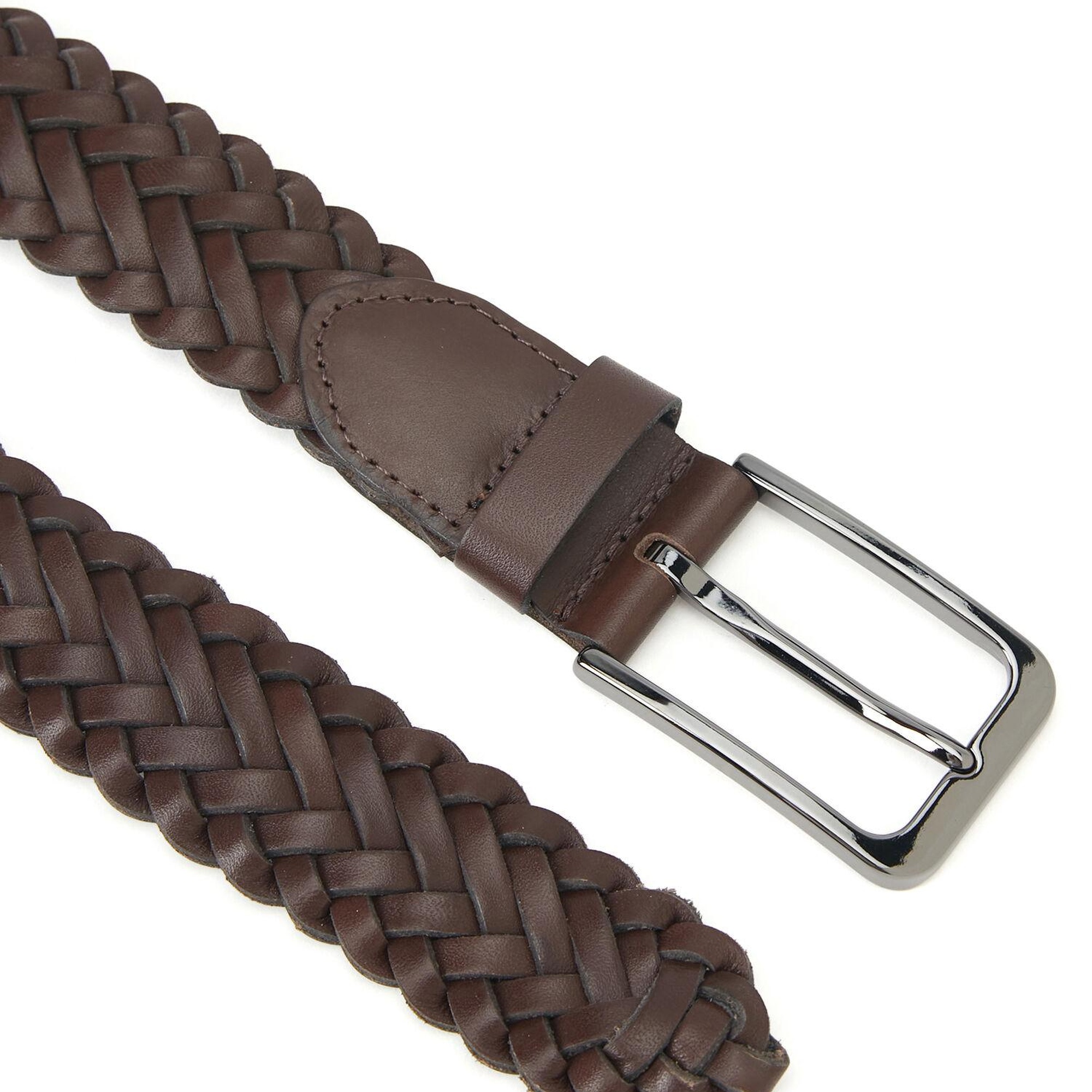 Beymen Club Erkek Kahverengi Örgü Dokulu Deri Kemer