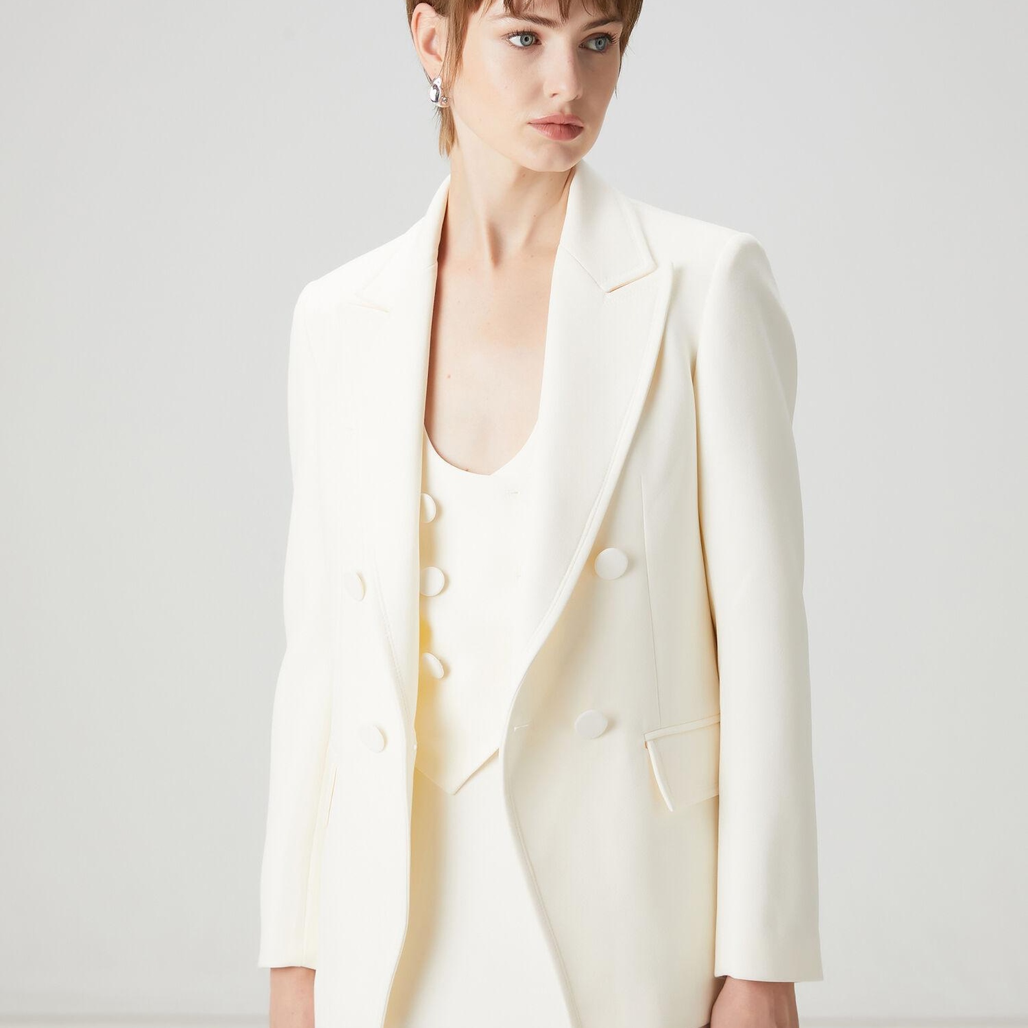 Beymen Club Kadın Ekru Kruvaze Ceket