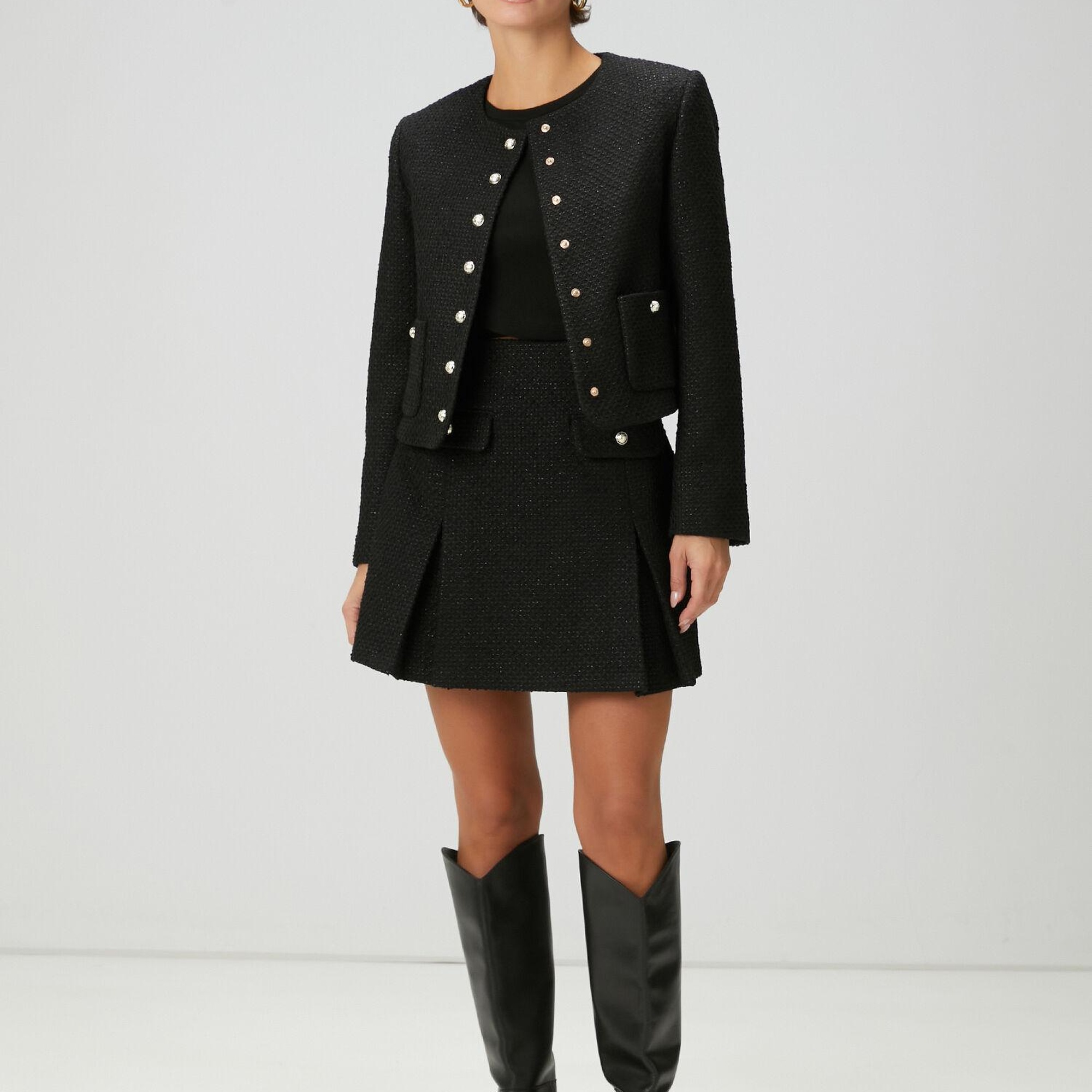 Beymen Club Kadın Siyah Tweed Ceket