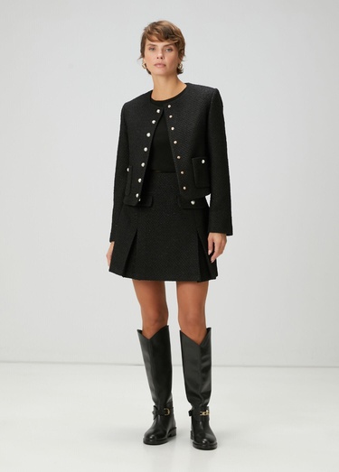  Beymen Club Kadın Siyah Tweed Ceket